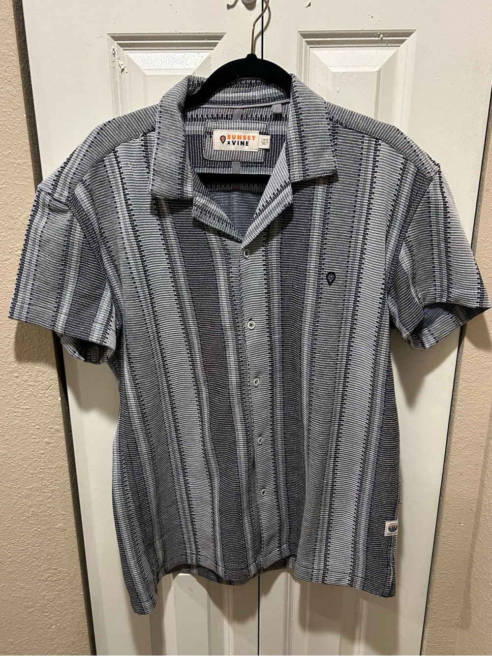 Sunset x Vine Textured Weave Button Down Shirt Men’s , Large